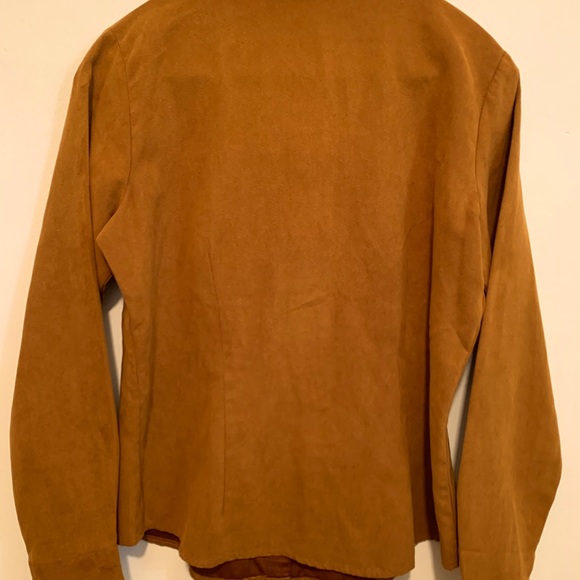 Lemon Grass Studio Polyester Faux Suede Button Up - Picture 3 of 6